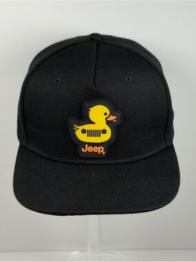 Jeep Duck Duck Rubber Patch Hat Black Snapback Cap Open Road Brands One Size